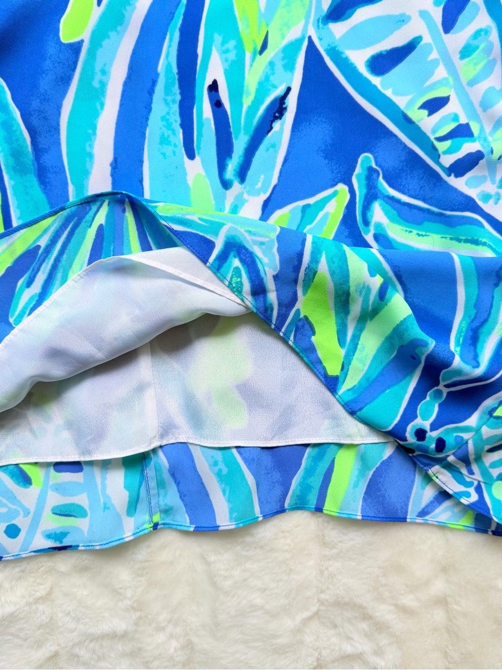 Lilly Pulitzer Blue Tropical Bell Sleeve Shift Dress Size 8 Resort Vacation - Picture 6 of 9
